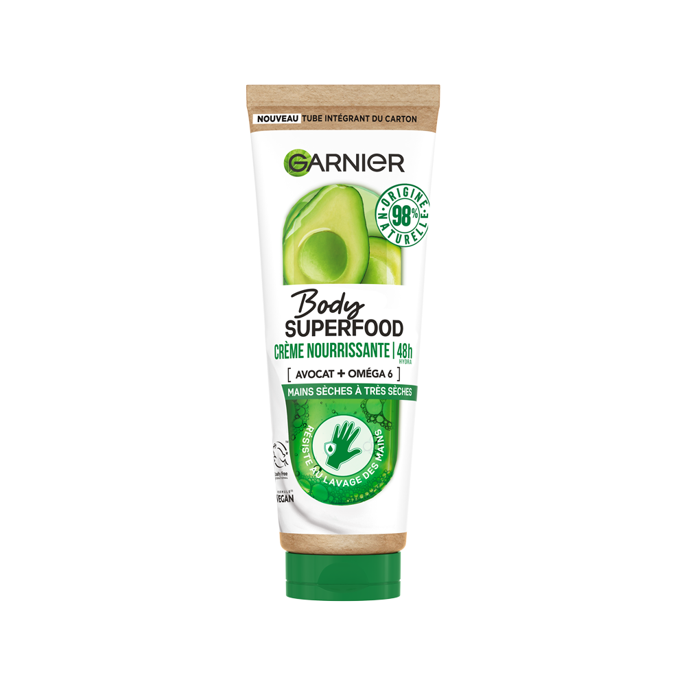 Packshot_CrmeMains_Avocat_BodySuperfood_Garnier