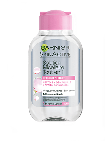 Garnier Solution Micellaire Peaux Sensibles ,démaquillant yeux et visage  sans rinçage à prix pas cher