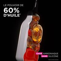 Le pouvoir de 60% d'huile dans la crème colorante. Sans amoniaque et sans silicone