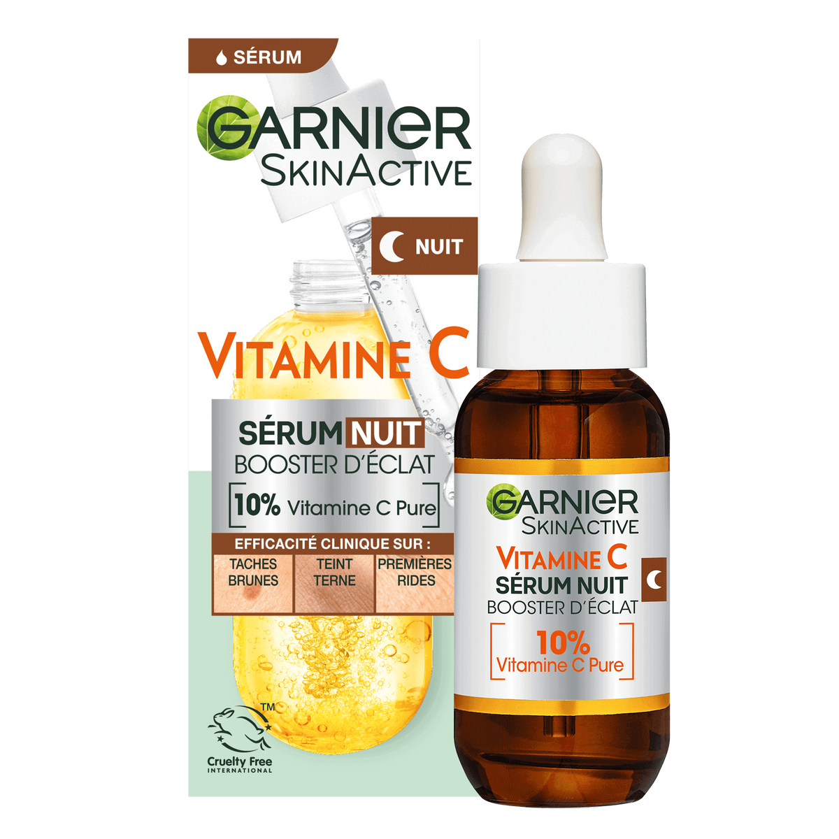 Skin Active Vitamine C | Sérum Nuit Booster d'éclat à la Vitamine C