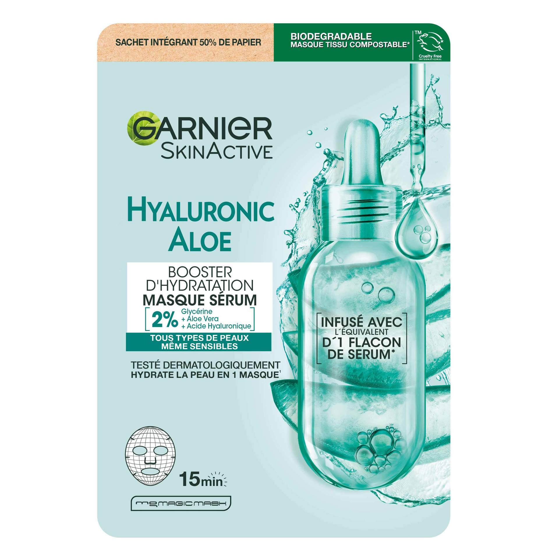 Masque Tissu Hydratant Acide Hyaluronique & Aloe Vera | Garnier